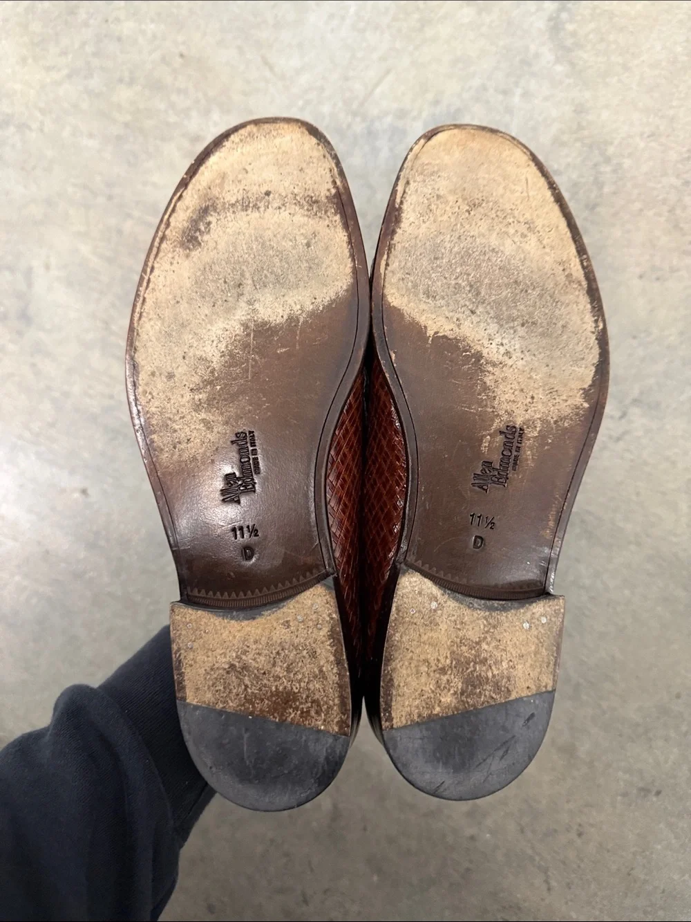 Allen Edmonds Woven Leather Slip-On Loafers in Dark Brown